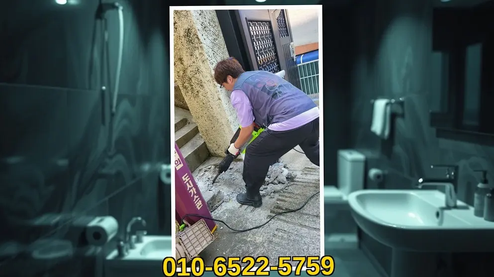 남동 하수구역류 시공 현장 사진