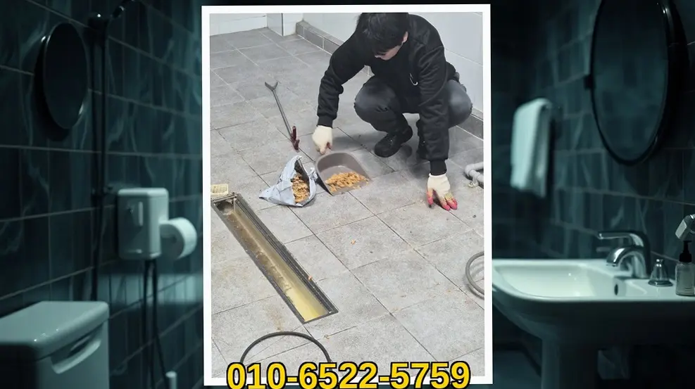가평동 하수구 악취제거 시공 현장 사진
