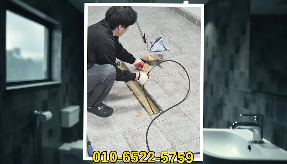 가산 가산동 하수구역류 시공 현장 사진