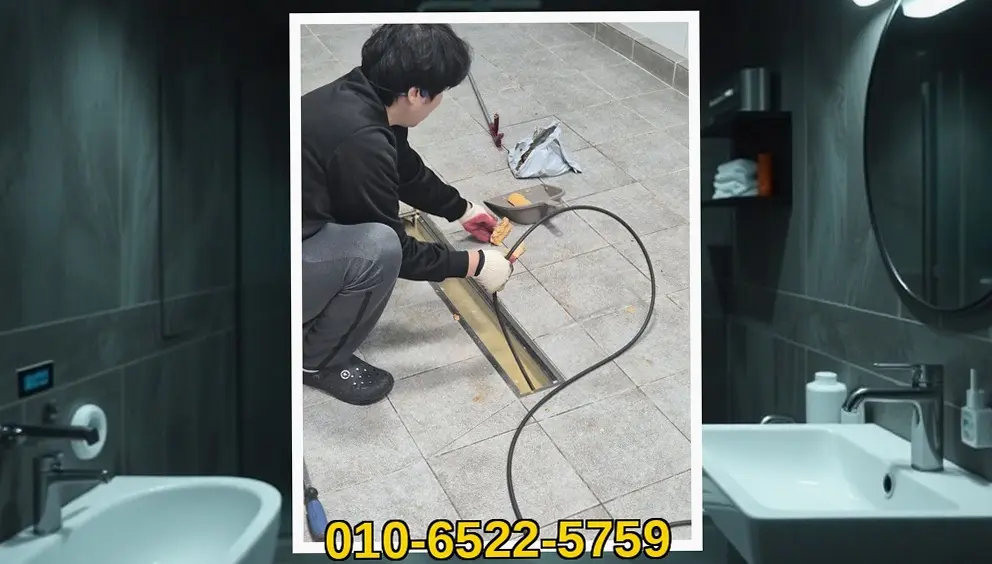 가산 가산동 하수구역류 시공 현장 사진