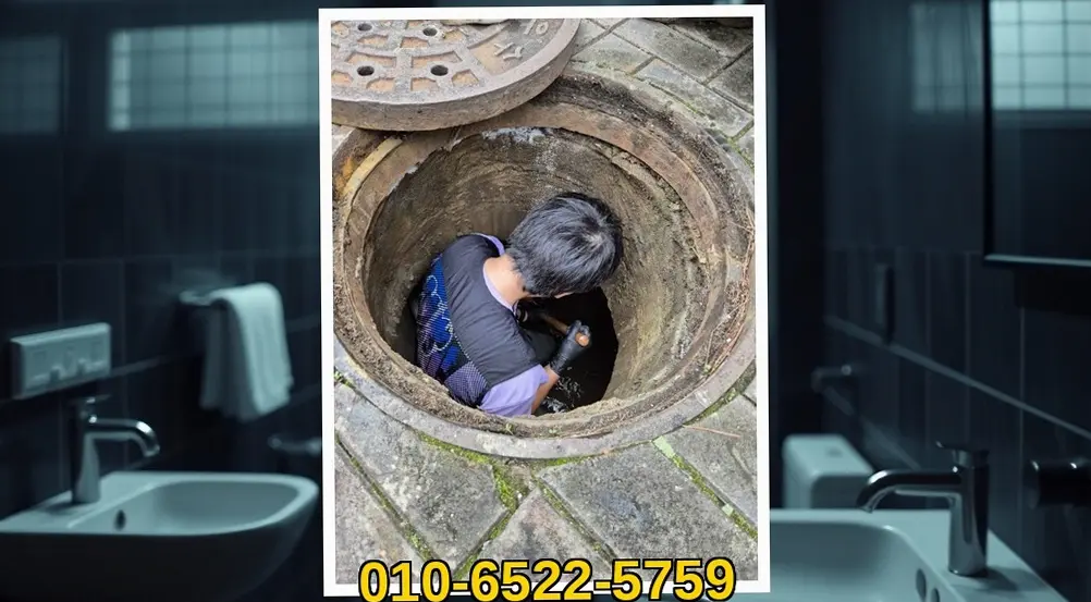 남동 하수구역류 시공 현장 사진