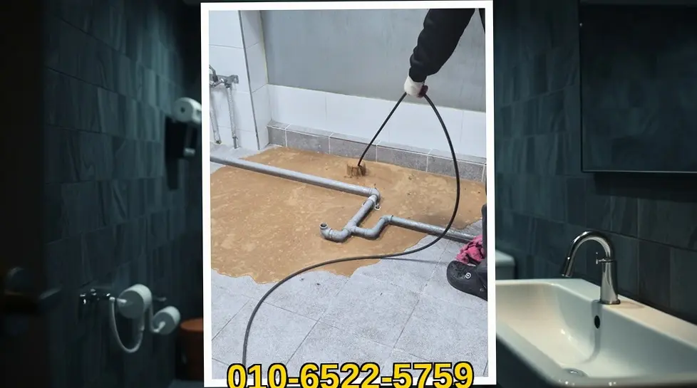 성북 석관동 세면대물안빠짐 시공 현장 사진